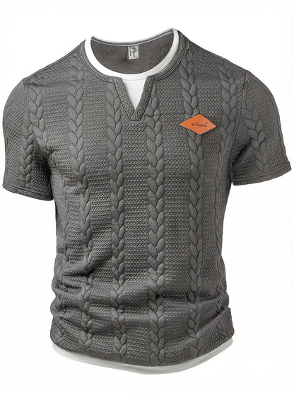 Herren-T-Shirt mit Rundhalsausschnitt, gedrehtes Design, lässig für Freizeit und Ausflüge  