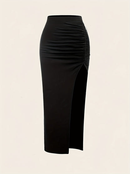 Jupe Longue Moulante Fendue Taille Haute Femme