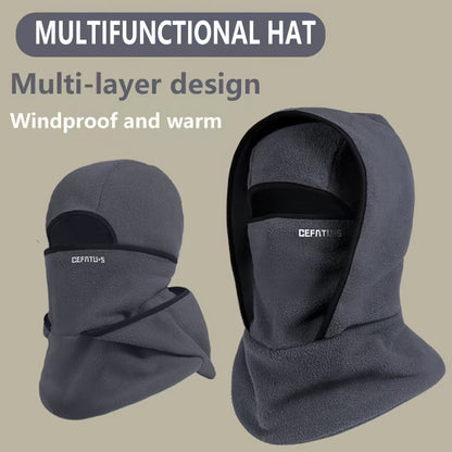 Cagoule multi-fonction en polaire, coupe-vent et chaude, pour activités extérieures