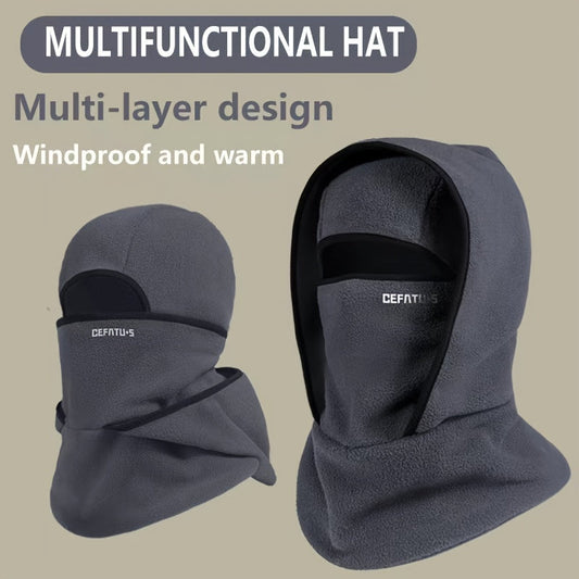 Cagoule multi-fonction en polaire, coupe-vent et chaude, pour activités extérieures