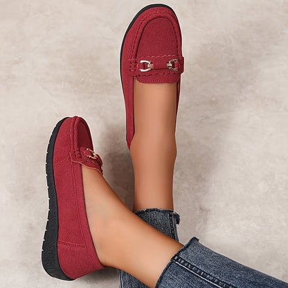 Casualowe mokasyny damskie w stylu slip-on z elegancką klamrą