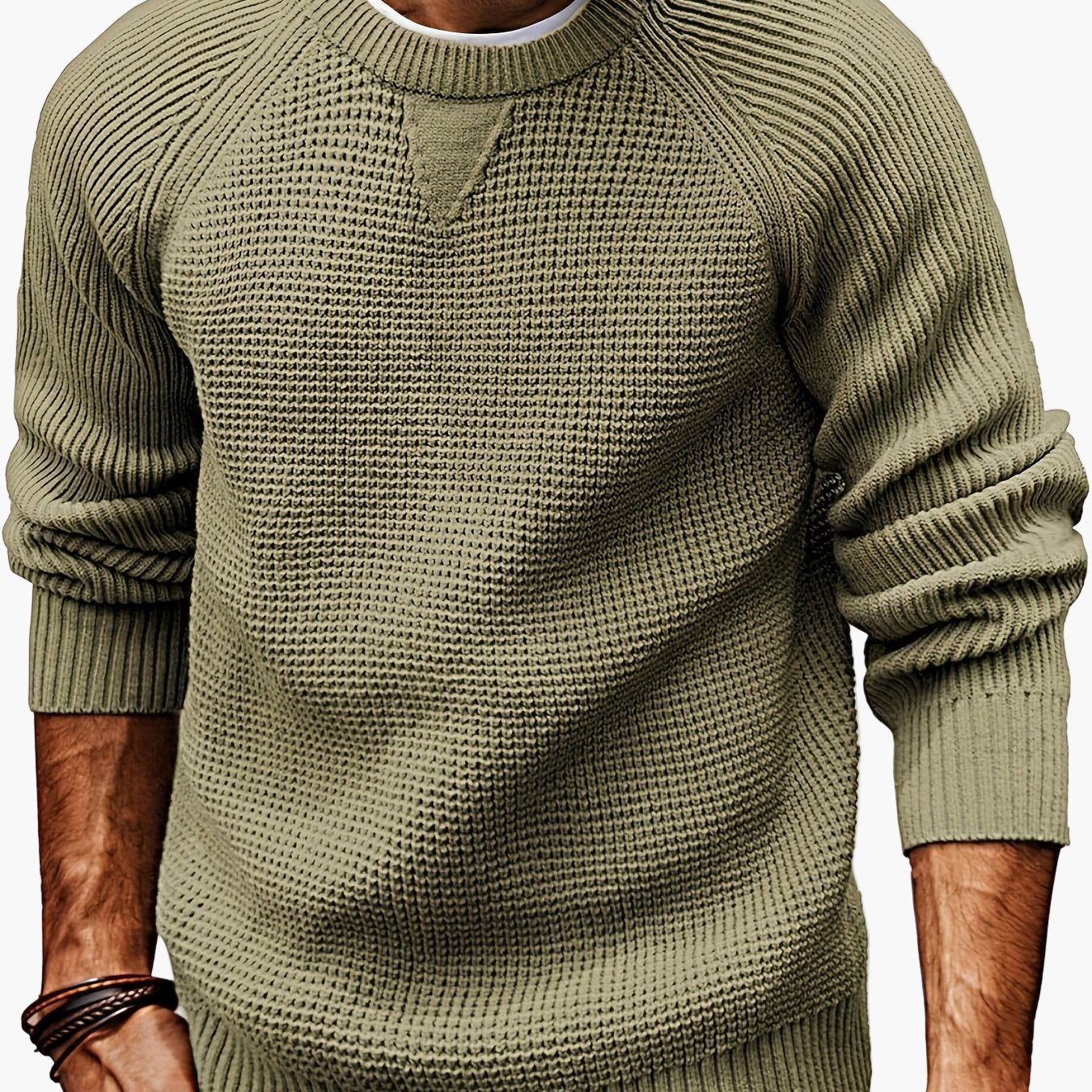 Men's vintage style round neck sweater – Casual pullover for all seasons