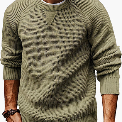 Men's vintage style round neck sweater – Casual pullover for all seasons