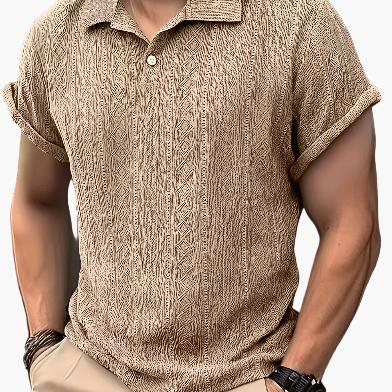 Polo décontracté pour homme style rétro tricoté été grande taille