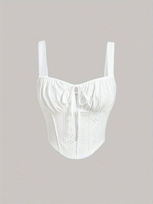 Chic broderet bustier i korsette-stil til forår og sommer