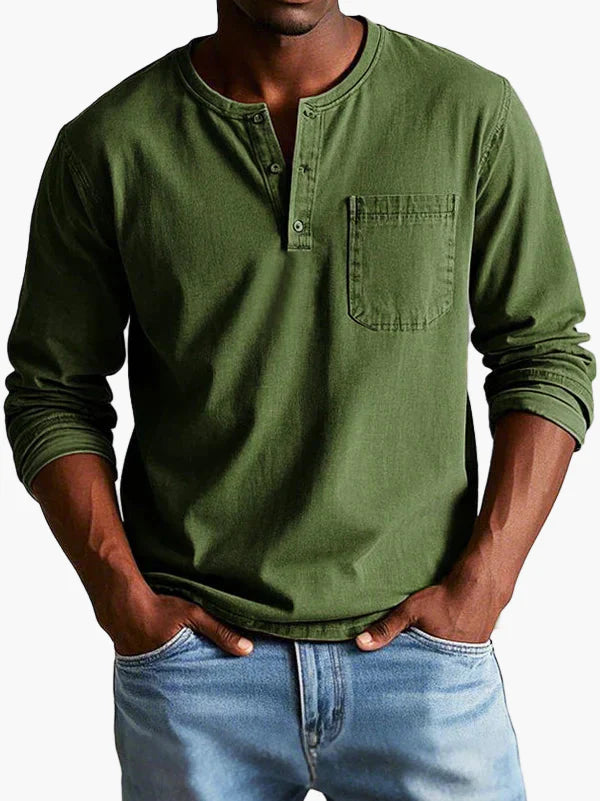 Herren-Henley-Hemd mit langen Ärmeln – Lässiger und eleganter Stil für alle Gelegenheiten
