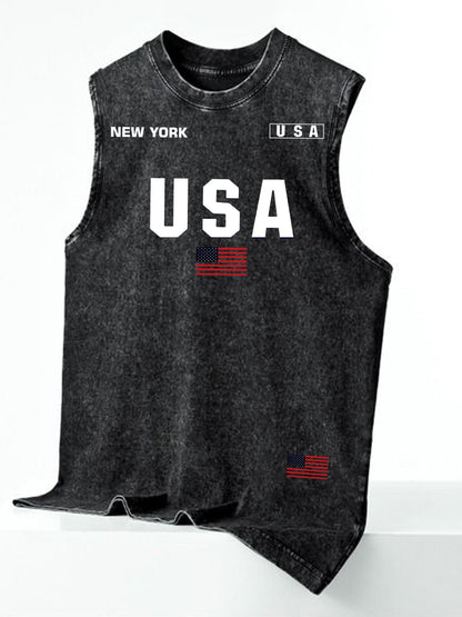 Débardeur sans manches tendance homme style urbain imprimé graphique