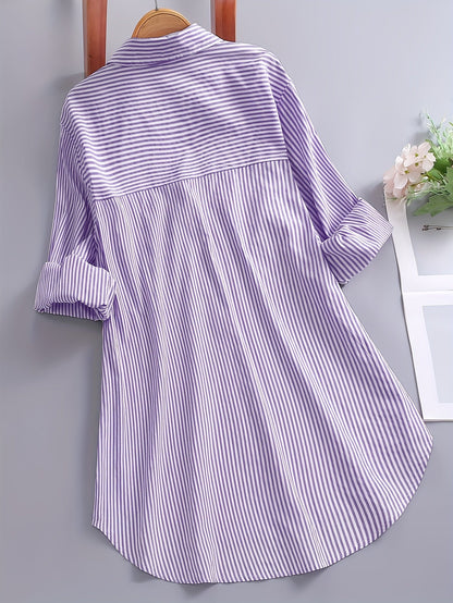 Loose striped shirt for women – Casual style for office or leisure