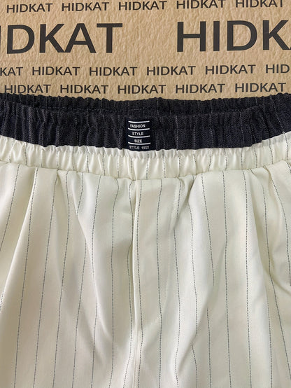 Weite Herrenhose mit Streifen im eleganten, modernen Freizeitstil