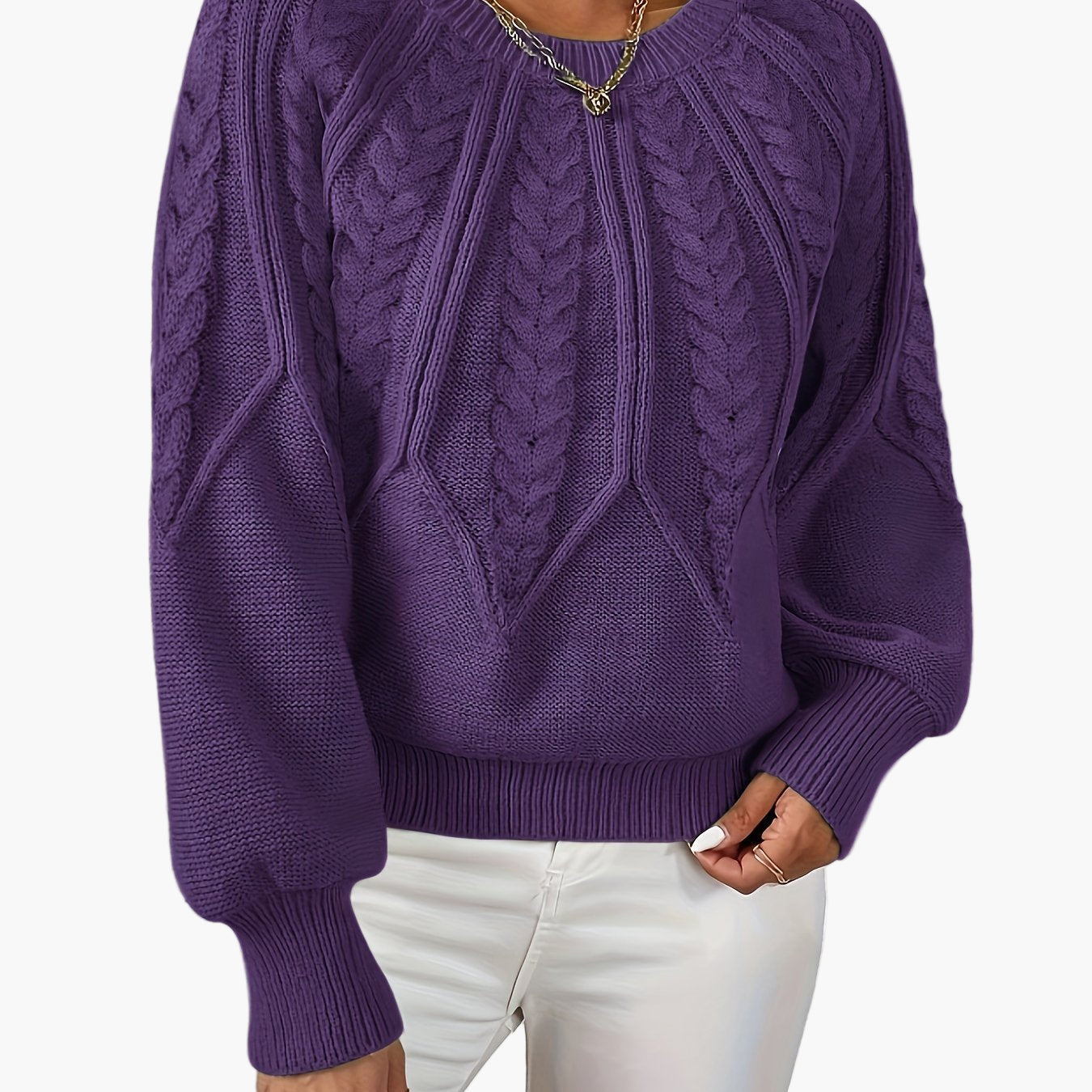 Pull Femme Style Décontracté Chic à Motif Torsadé pour Automne et Printemps