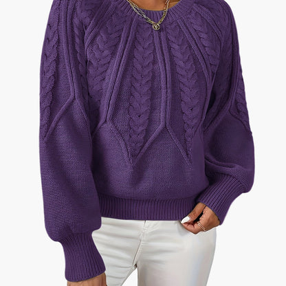 Pull Femme Style Décontracté Chic à Motif Torsadé pour Automne et Printemps