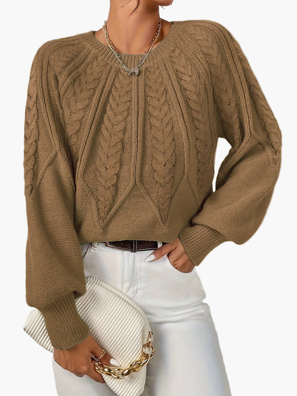 Pull Femme Style Décontracté Chic à Motif Torsadé pour Automne et Printemps