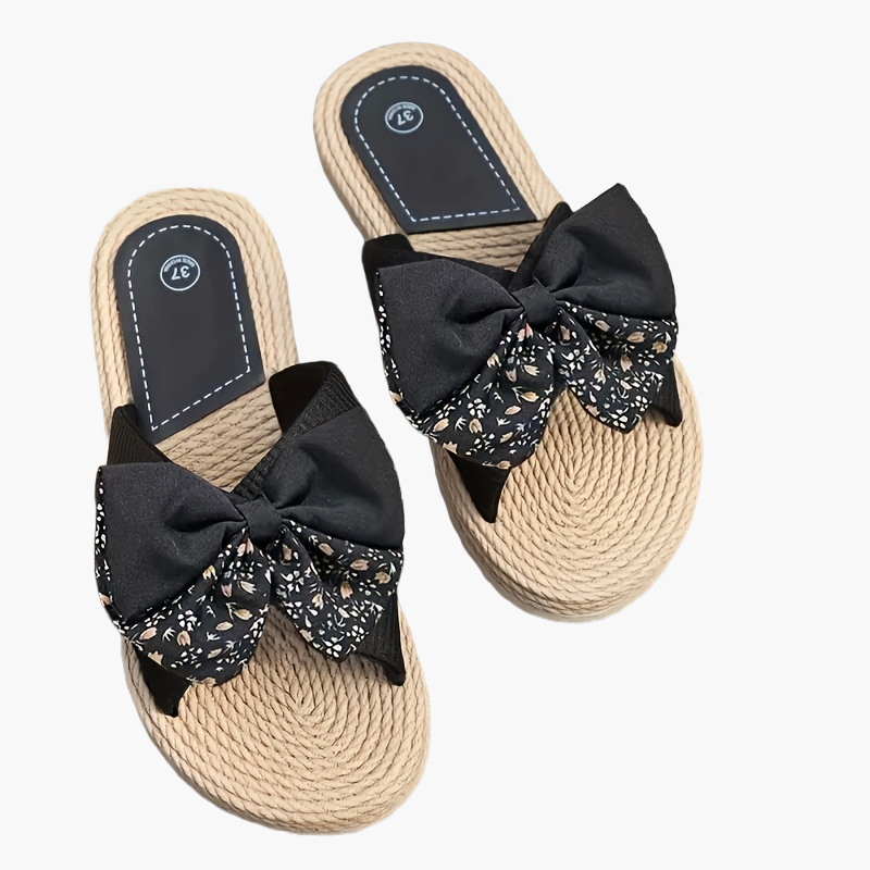 Sandali estivi con fiocco per donna, stile casual e chic