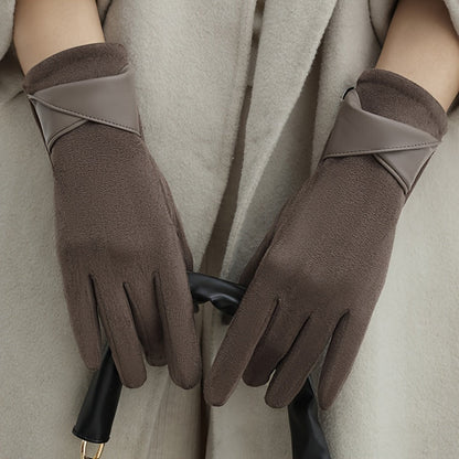 Gants Femme Hiver Chauds avec Manchette Décorative Multicolore