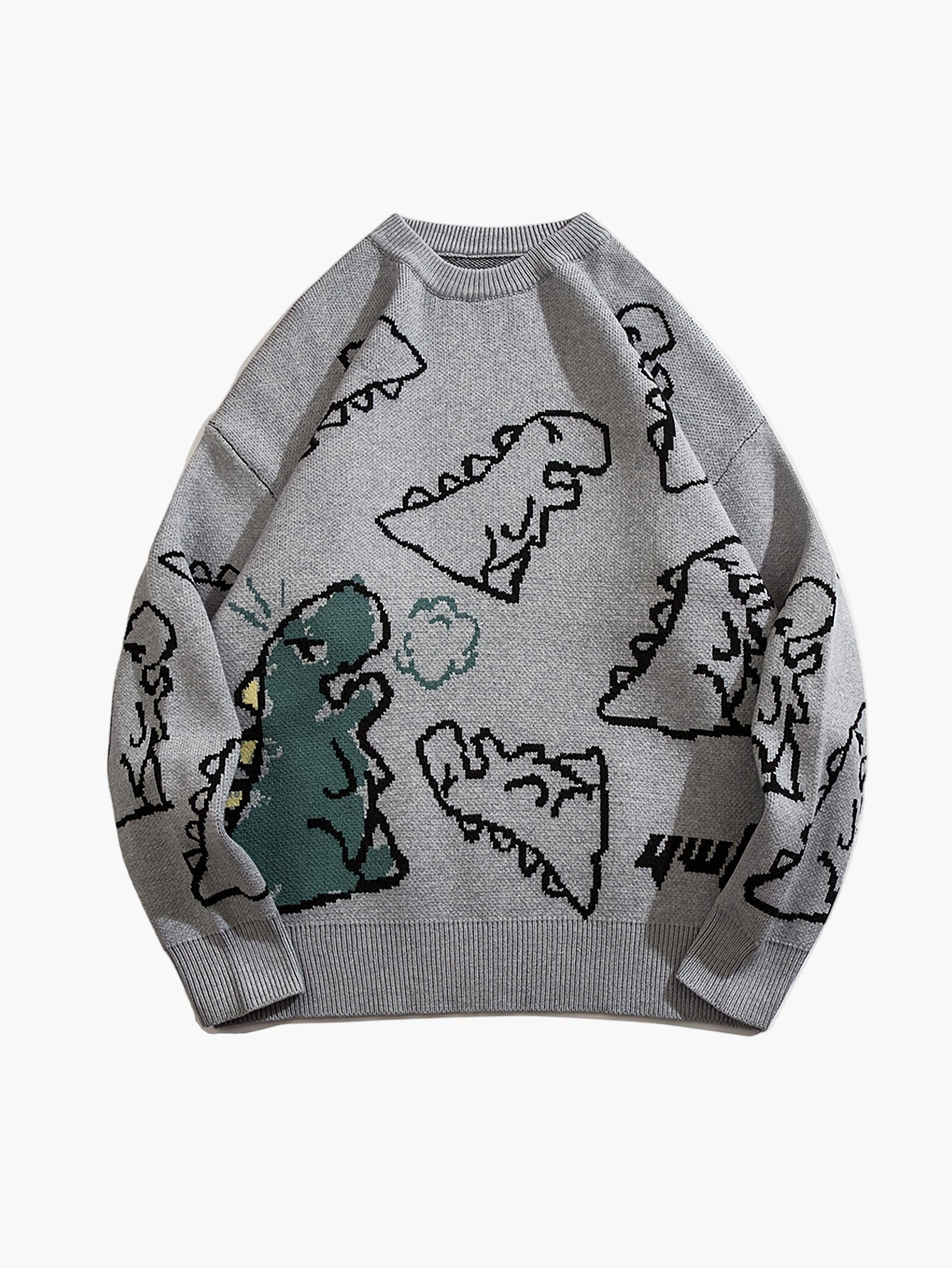 Sudadera casual con estampado de dinosaurio para adolescente masculino – estilo streetwear de moda