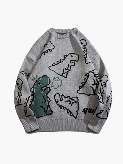 Sudadera casual con estampado de dinosaurio para adolescente masculino – estilo streetwear de moda