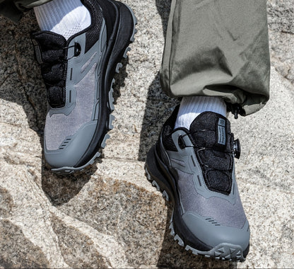 Chaussures de Randonnée Mixtes Noires avec Système de Laçage Rapide et Semelle Crantée