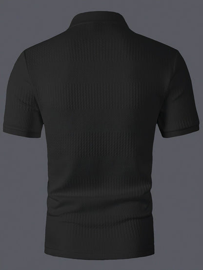 Polo homme ajusté style casual à motif géométrique pour l'été