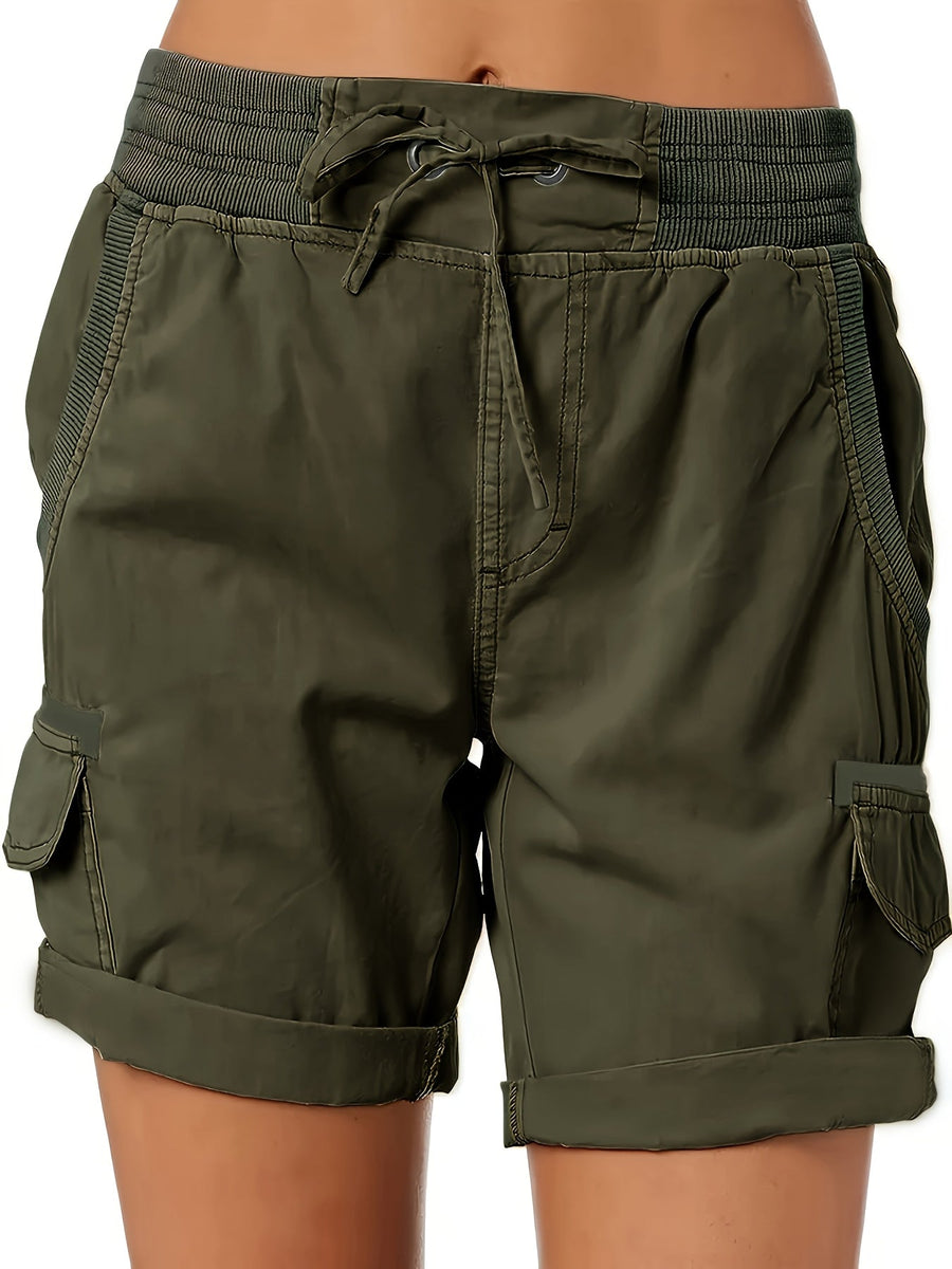 Afslappede cargoshorts til kvinder med lommer og snøre – Ideelle til sommer og fritid