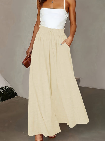 Pantalon large taille haute femme style élégant pour printemps et automne