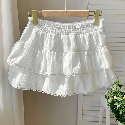 Bohemian-style ruffled mini skirt for women - Elegant and summery