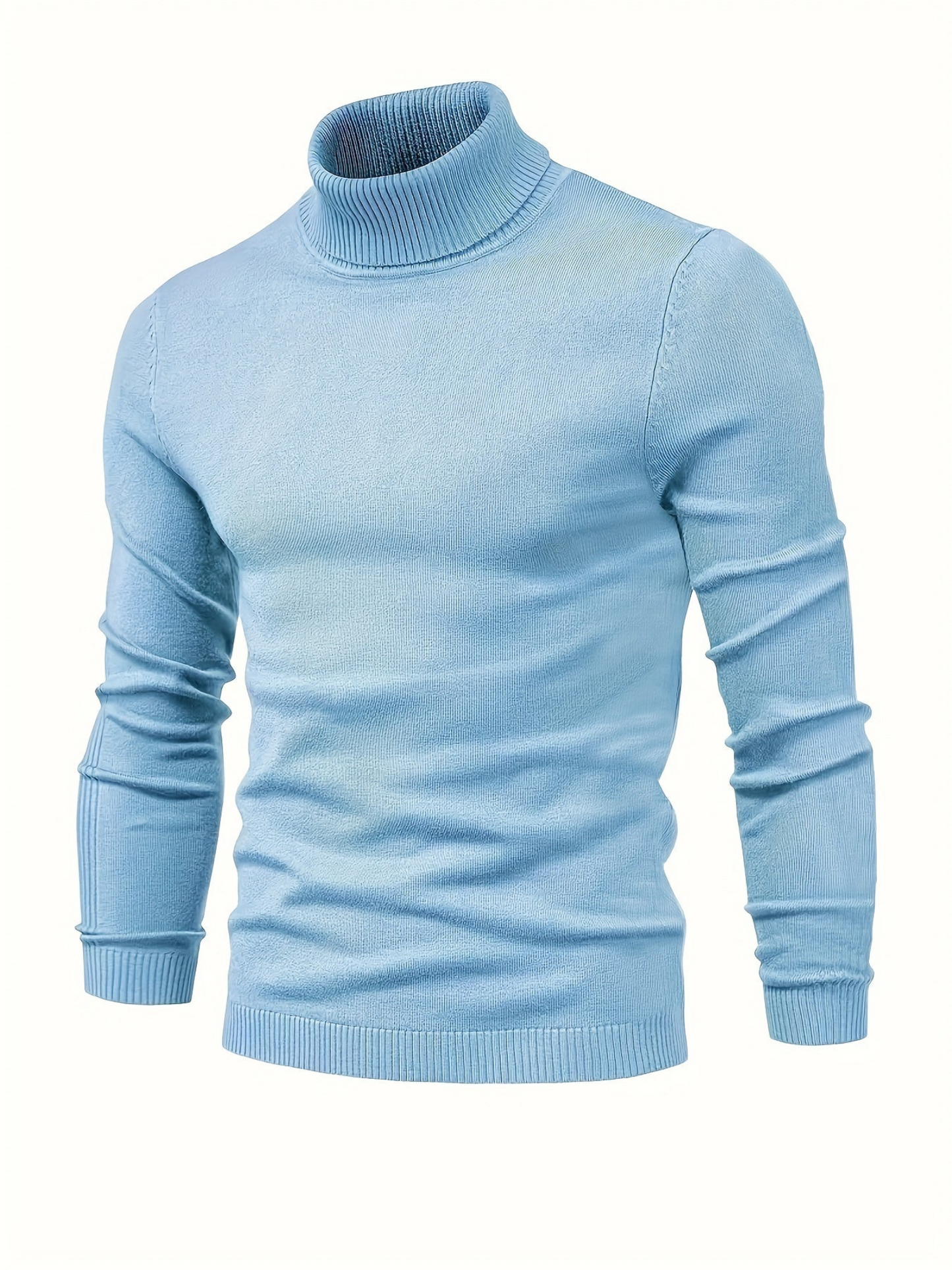Men’s Classic Ribbed Turtleneck Pullover Sweater