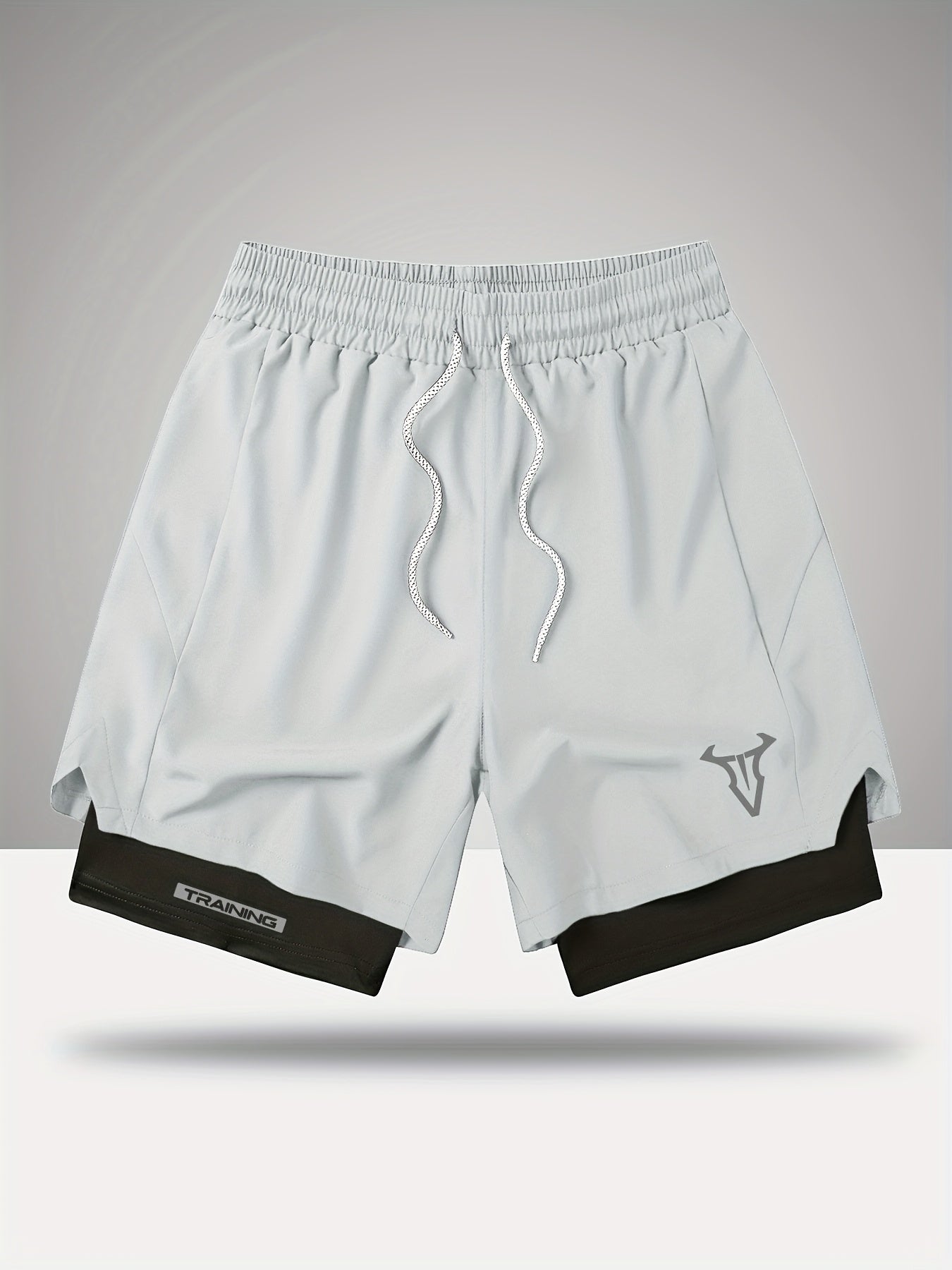 Short de sport homme entraînement double couche style moderne pour fitness et course à pied