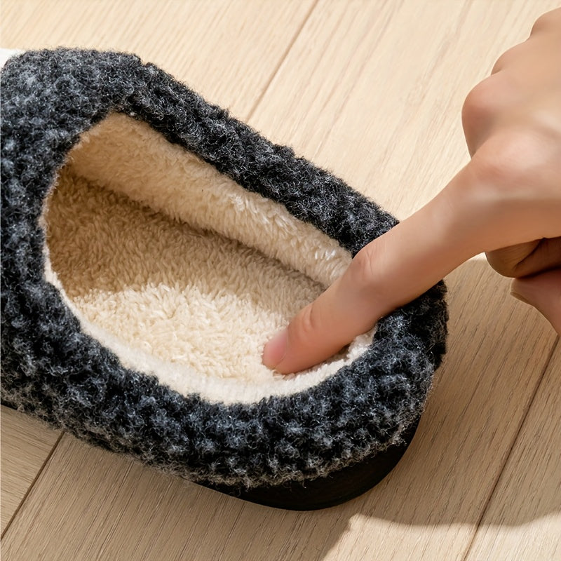Chaussons rembourrés côtelés doublés doux pour intérieur Confortables