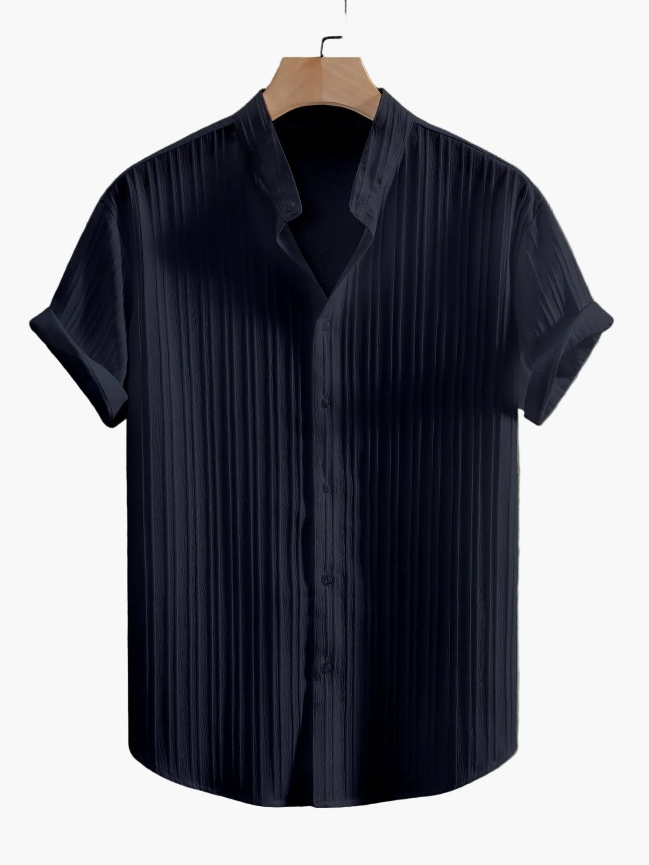 Camicia casual con colletto alla coreana da uomo stile moderno e estivo