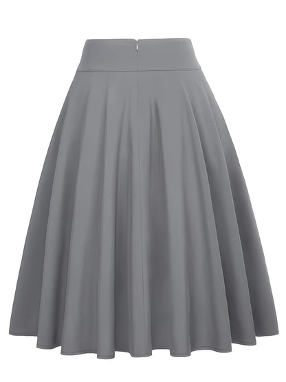 Falda skater para mujer elegante de talle alto con cinturón anudado – Estilo sofisticado para todas las ocasiones