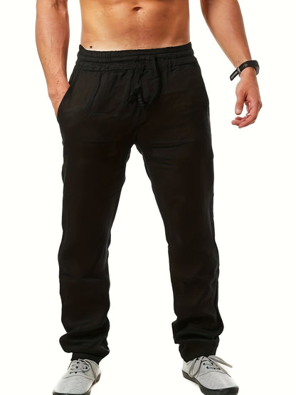 Pantalon décontracté homme style jogging à jambes droites pour l'été