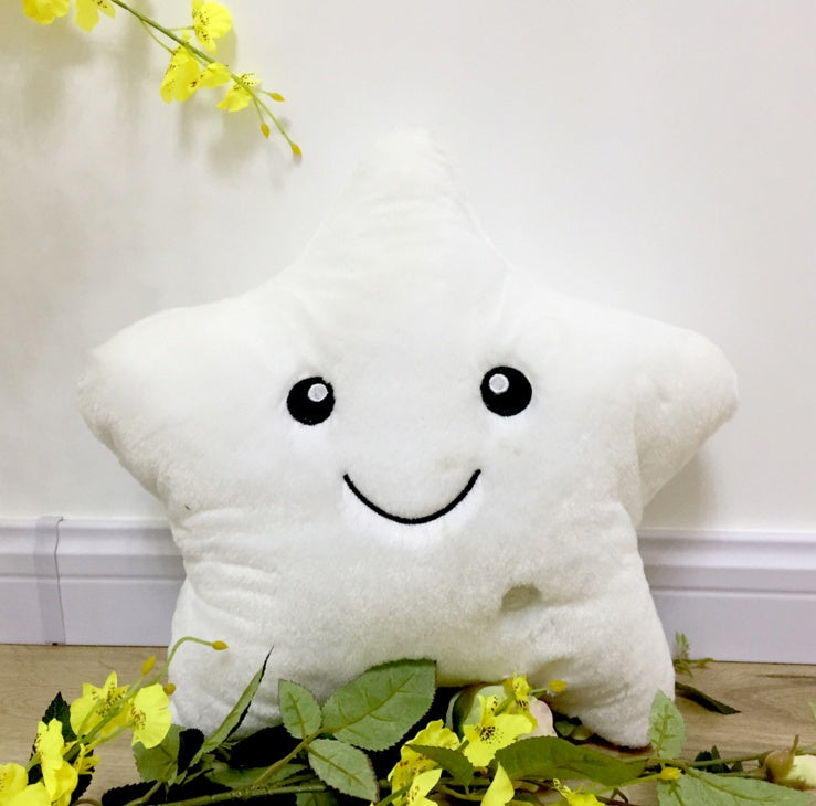 Coussin Étoile Lumineuse Peluche Décoratif pour Enfants et Adultes - Style Mignon et Ambiance Douce