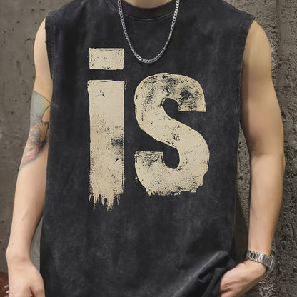 Débardeur sans manches homme style urbain graphique typographique vintage