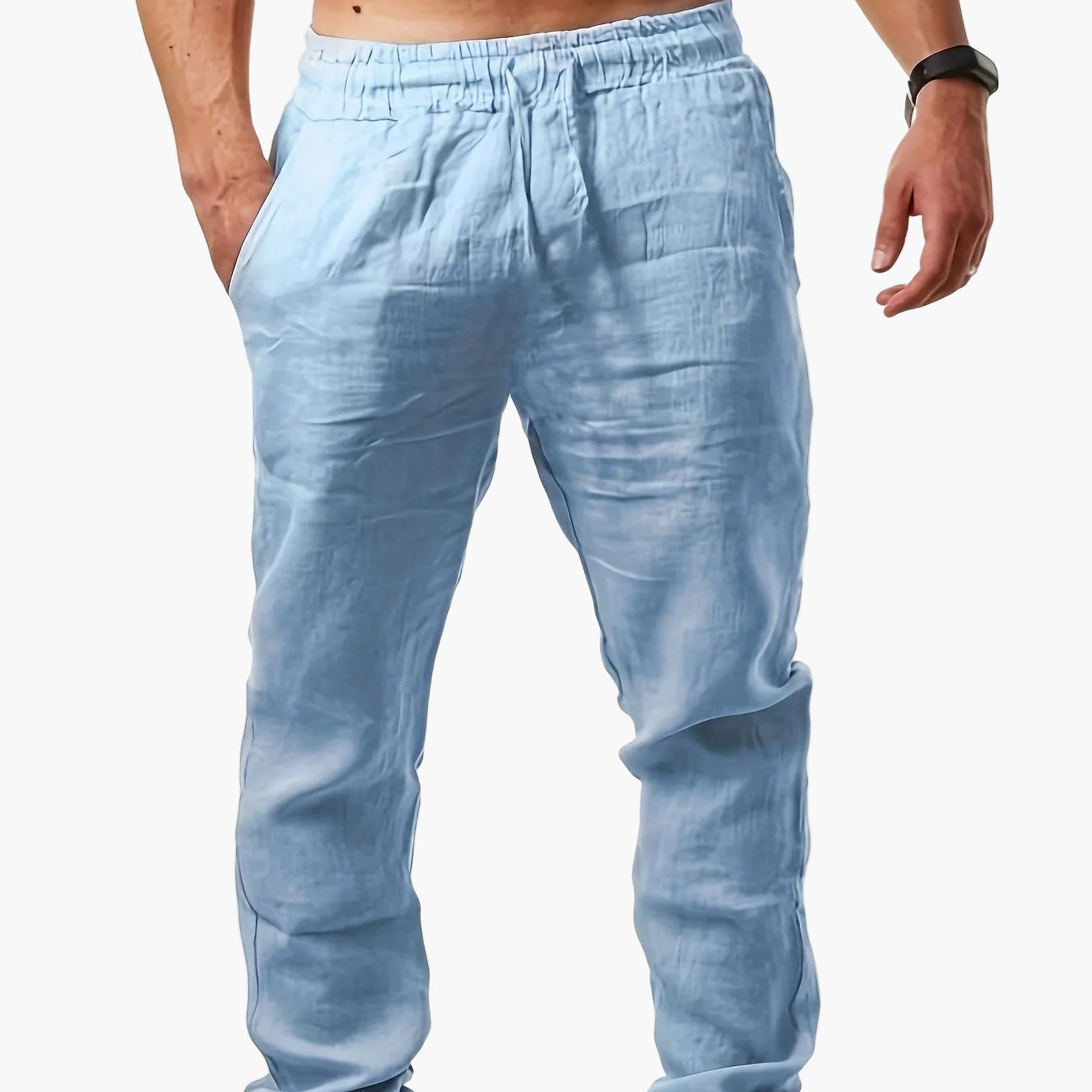 Pantalon décontracté homme style jogging à jambes droites pour l'été