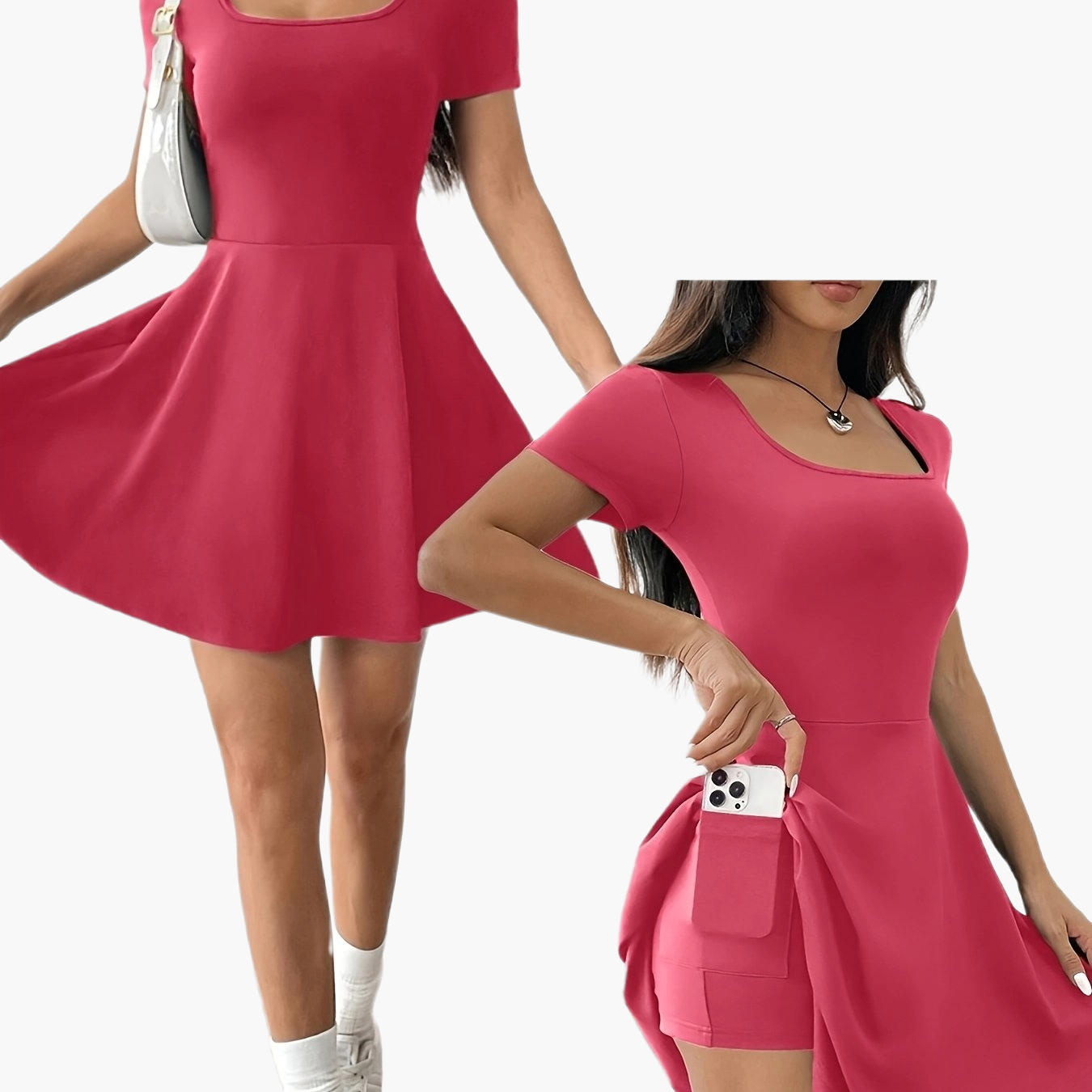 Robe courte élégante pour femme - Style décontracté et tendance, idéale pour l'été