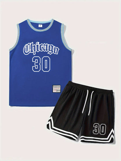 Ensemble Débardeur et Short de Basketball Style Chicago pour Homme - Look Sportif Urbain