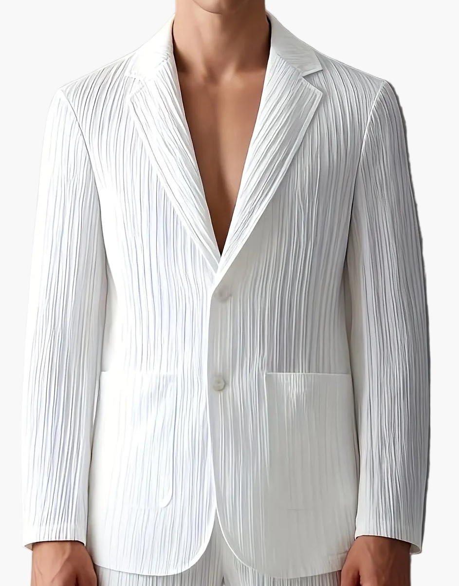 Elegant men's striped casual-style blazer for spring/summer