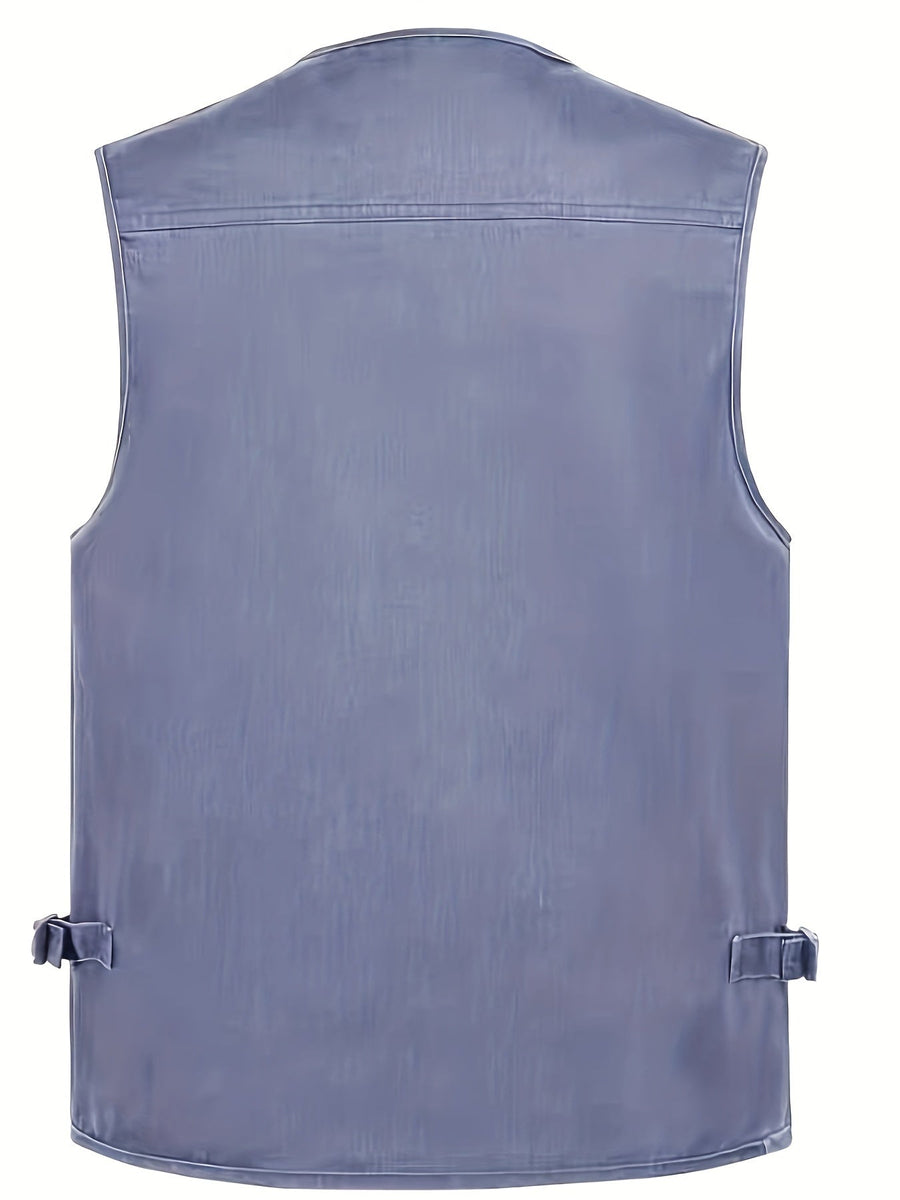 Gilet multi-poches homme style outdoor pour la pêche, la randonnée et la photographie
