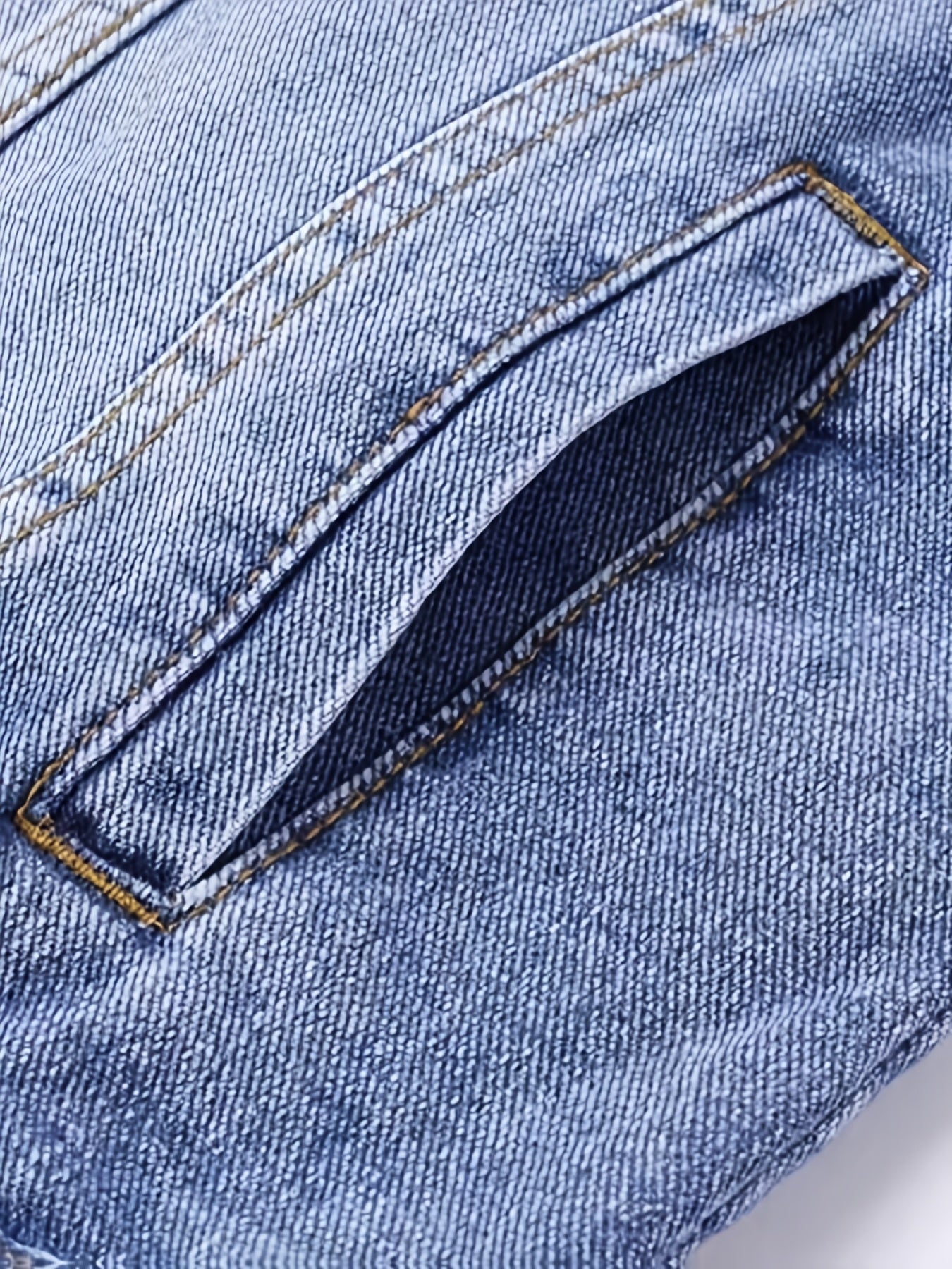 Gilet en Jean sans Manches pour Homme, Boutons Métalliques, Poches Poitrine et Latérales