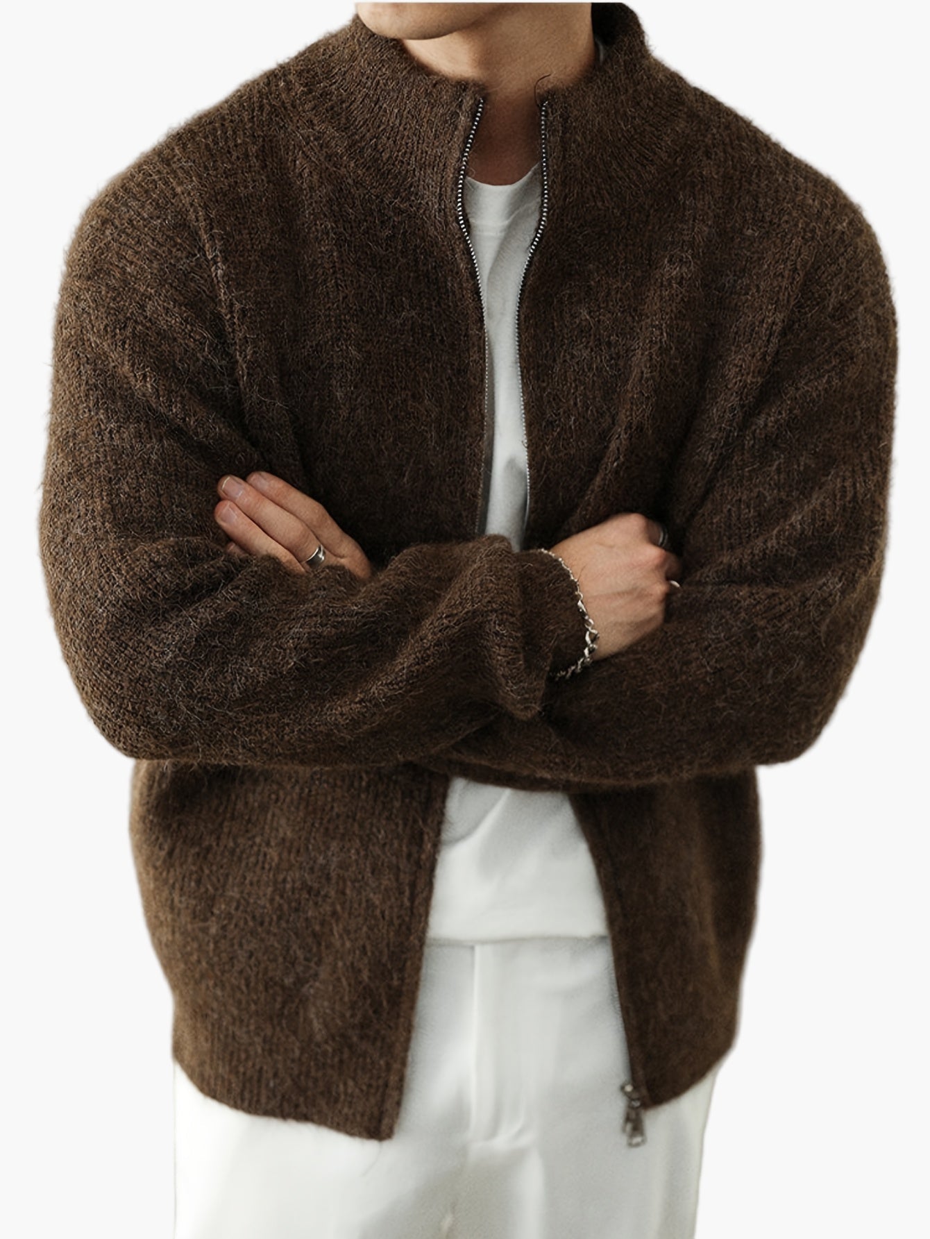 Gilet con zip e collo alto stile casual da uomo – ideale per tutte le stagioni