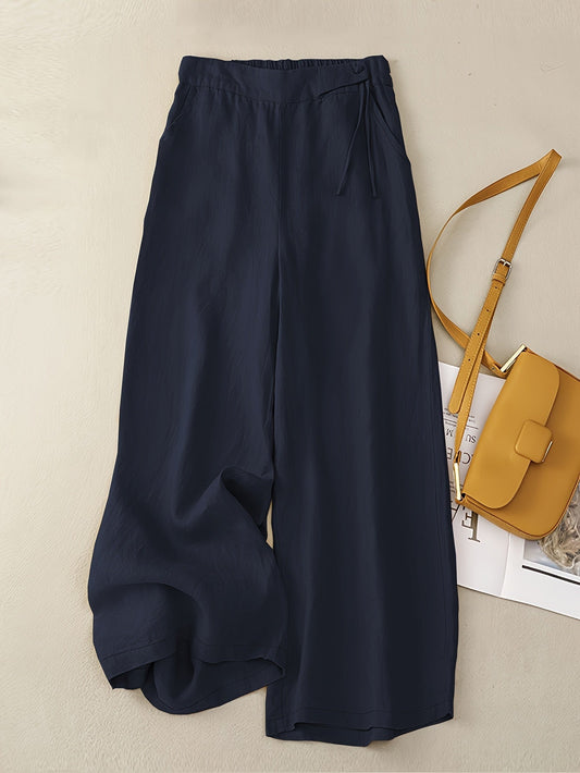 Pantalon large taille haute femme style élégant pour printemps et été