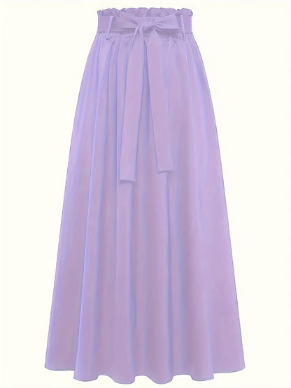 Jupe longue taille haute style paperbag femme élégante et décontractée