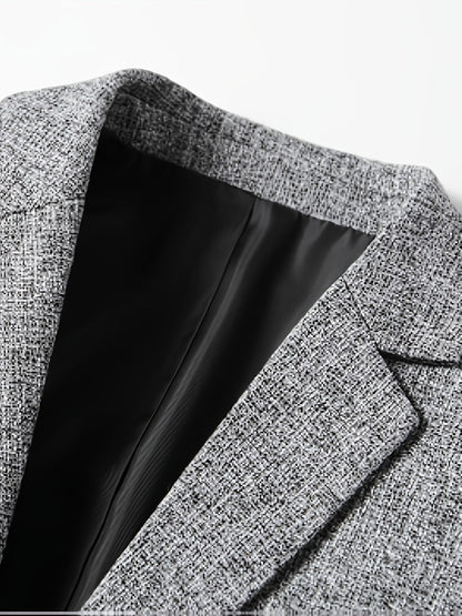 Men's mature style suit jacket with long sleeves for formal and professional occasions