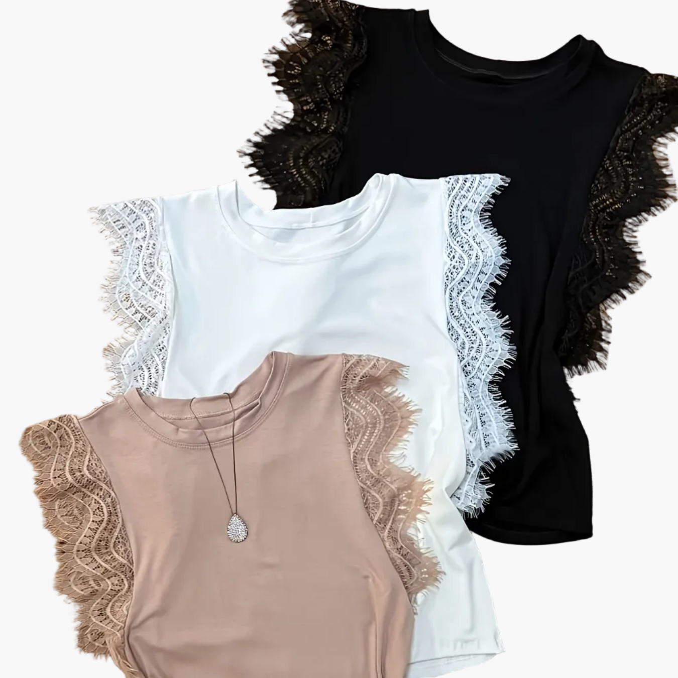 Débardeur femme chic à volants en dentelle – Style élégant pour l'été