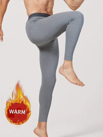 Lot de 3 caleçons longs thermiques pour homme – Bas de sous-vêtement chaud, couleur unie