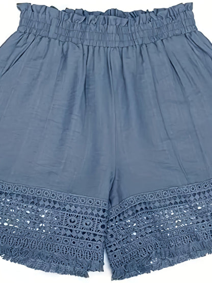 Women's bohemian style shorts with gathered waist for summer, ideal for vacations and everyday wear
