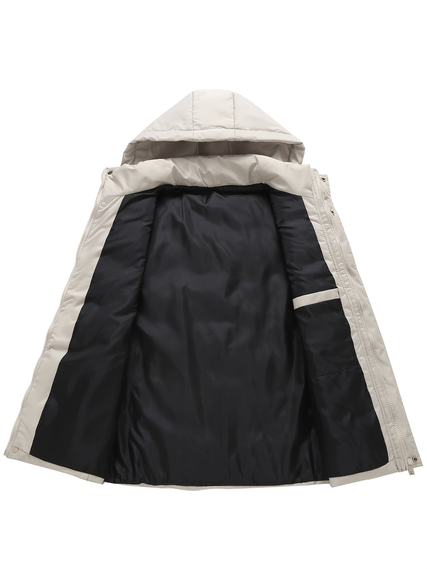 Doudoune sans manches à capuche matelassée pour homme Beige