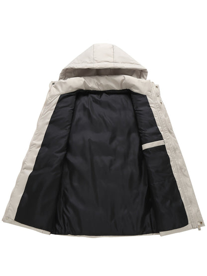 Doudoune sans manches à capuche matelassée pour homme Beige
