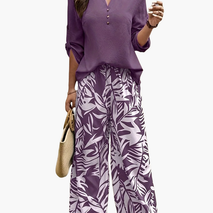Conjunto elegante para mujer, estilo casual chic, ideal para primavera/verano