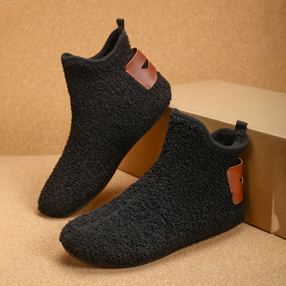 Bottes souples en tissu bouclé Homme, Intérieur fourré, confortables, multiples couleurs
